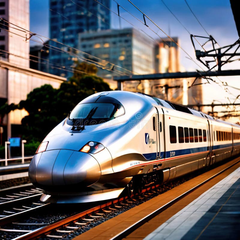 Tren de mare viteză pentru transport feroviar în comun royalty free illustration
