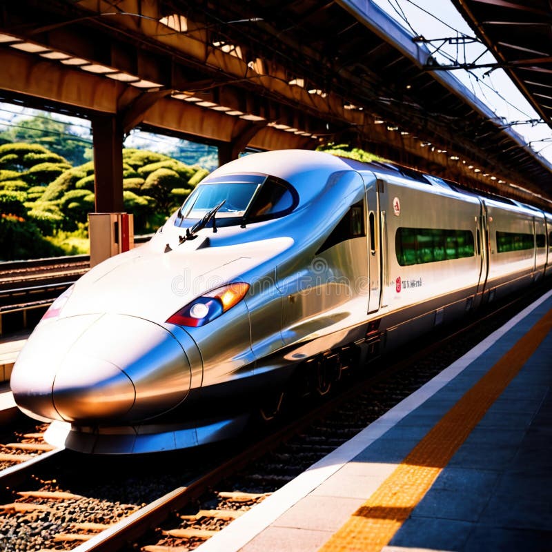Tren de mare viteză pentru transport feroviar în comun royalty free illustration