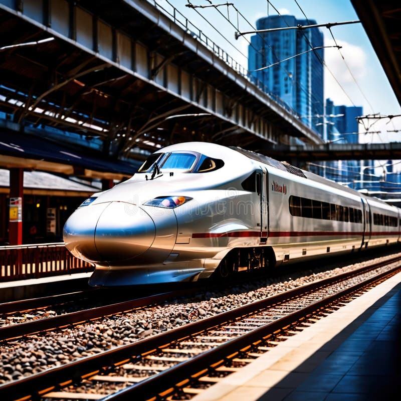 Tren de mare viteză pentru transport feroviar în comun vector illustration