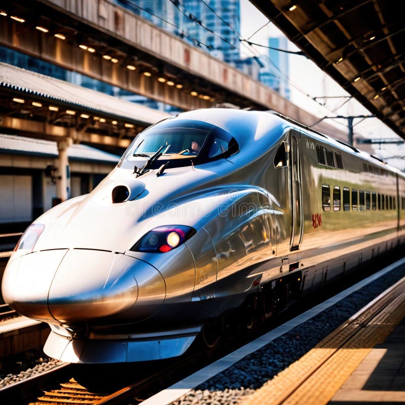 Tren de mare viteză pentru transport feroviar în comun royalty free illustration