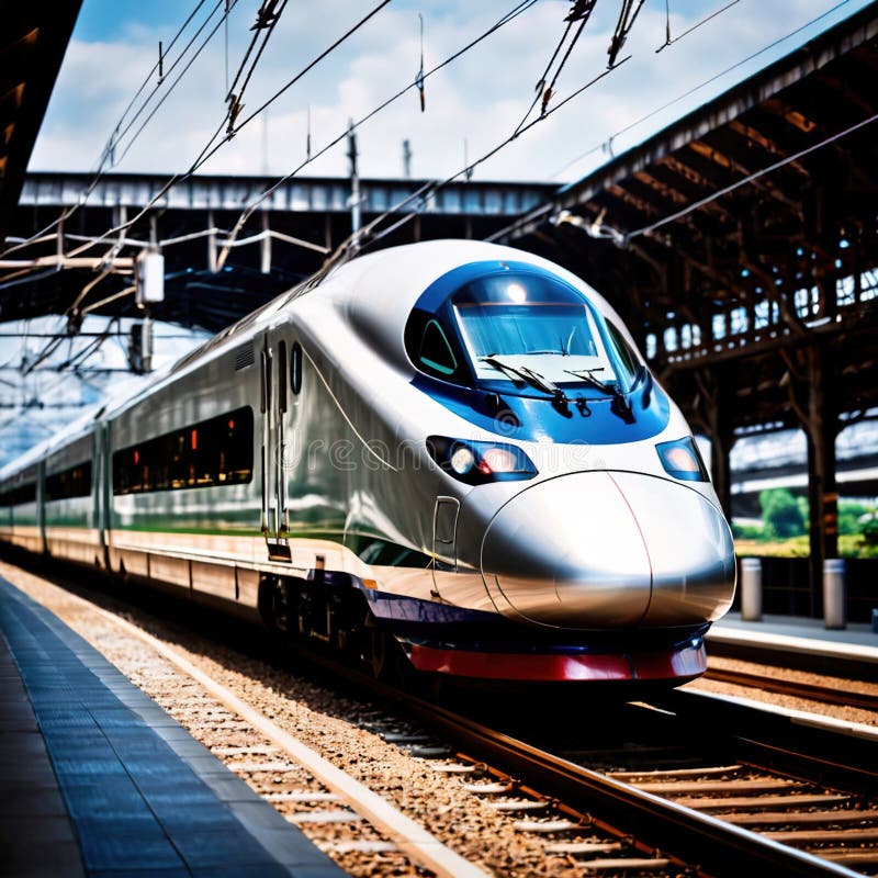 Tren de mare viteză pentru transport feroviar în comun royalty free illustration