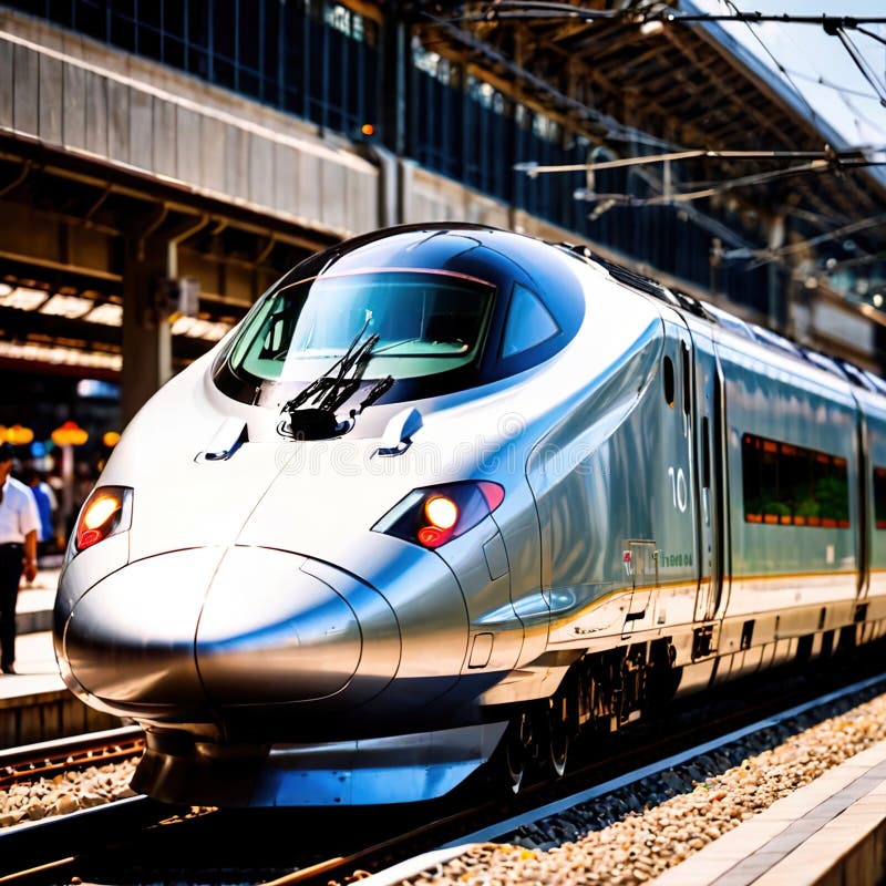 Tren de mare viteză pentru transport feroviar în comun stock illustration