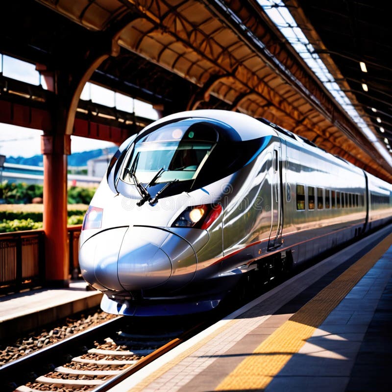 Tren de mare viteză pentru transport feroviar în comun vector illustration