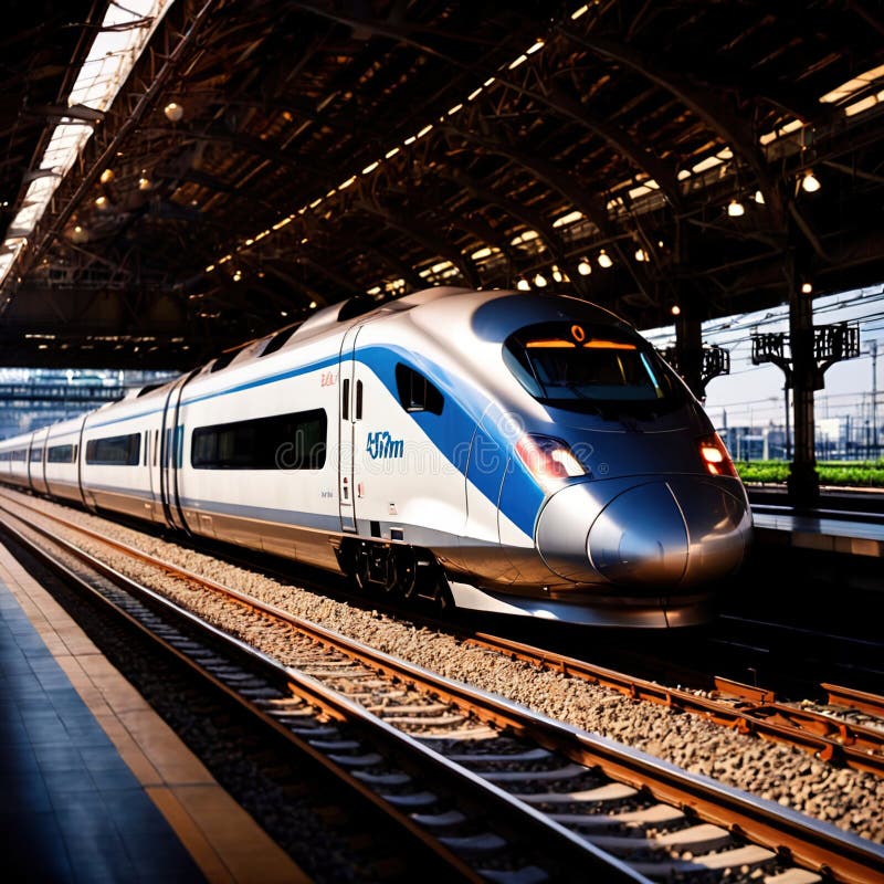 Tren de mare viteză pentru transport feroviar în comun vector illustration