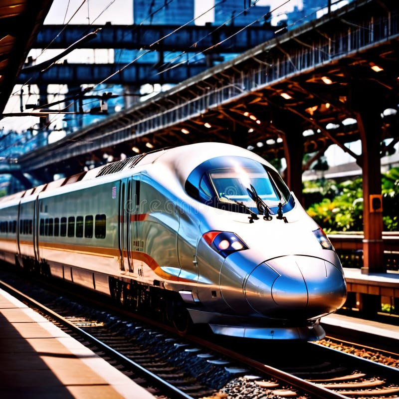 Tren de mare viteză pentru transport feroviar în comun vector illustration