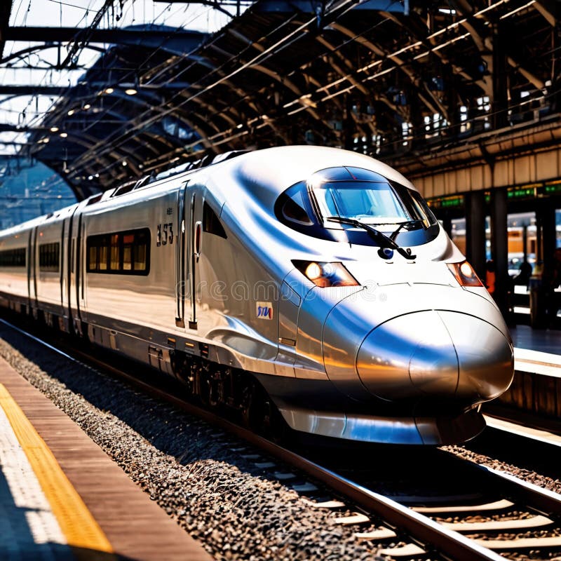 Tren de mare viteză pentru transport feroviar în comun vector illustration