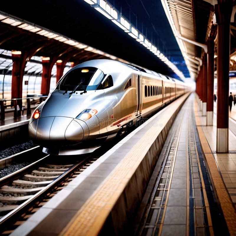 Tren de mare viteză pentru transport feroviar în comun royalty free illustration