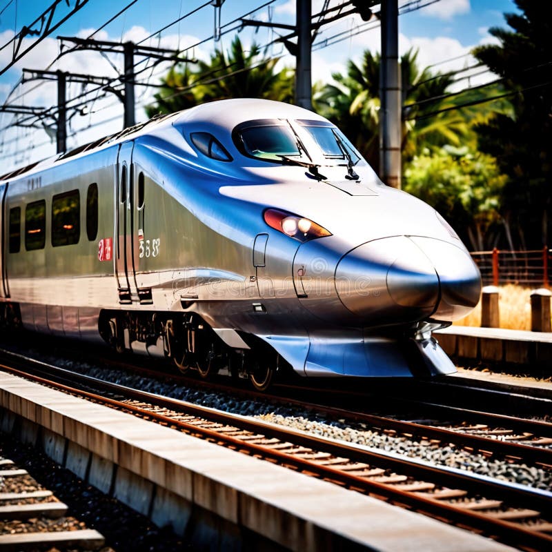 Tren de mare viteză pentru transport feroviar în comun royalty free illustration