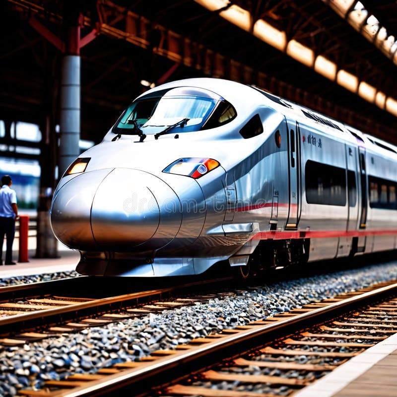 Tren de mare viteză pentru transport feroviar în comun royalty free illustration