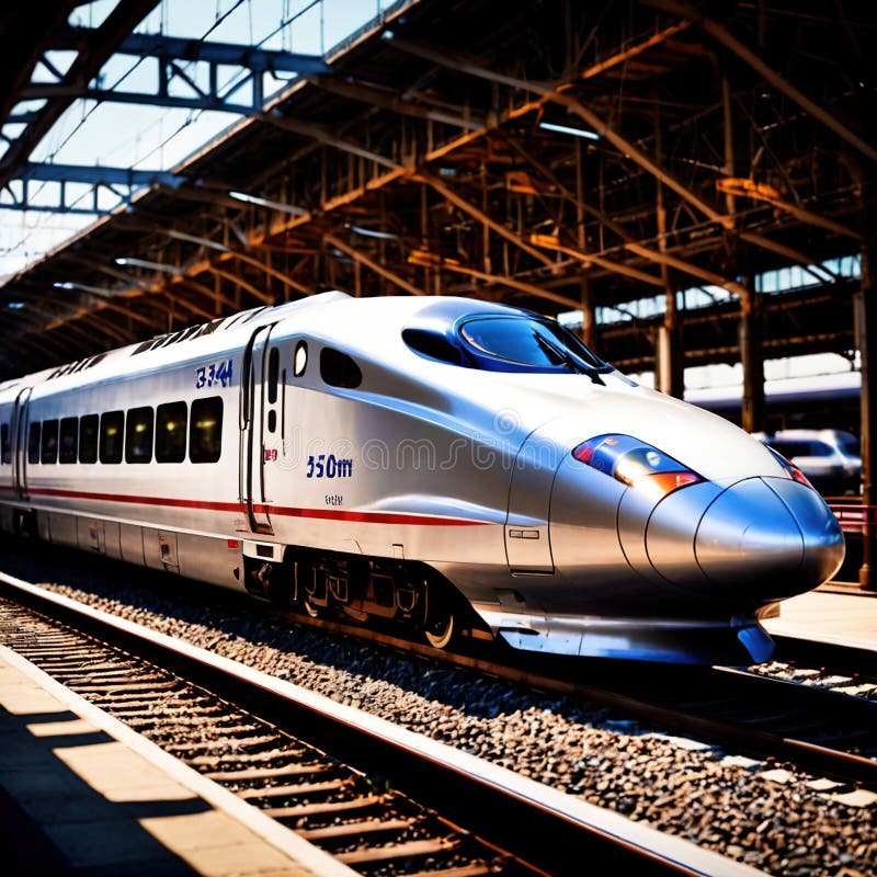 Tren de mare viteză pentru transport feroviar în comun stock illustration
