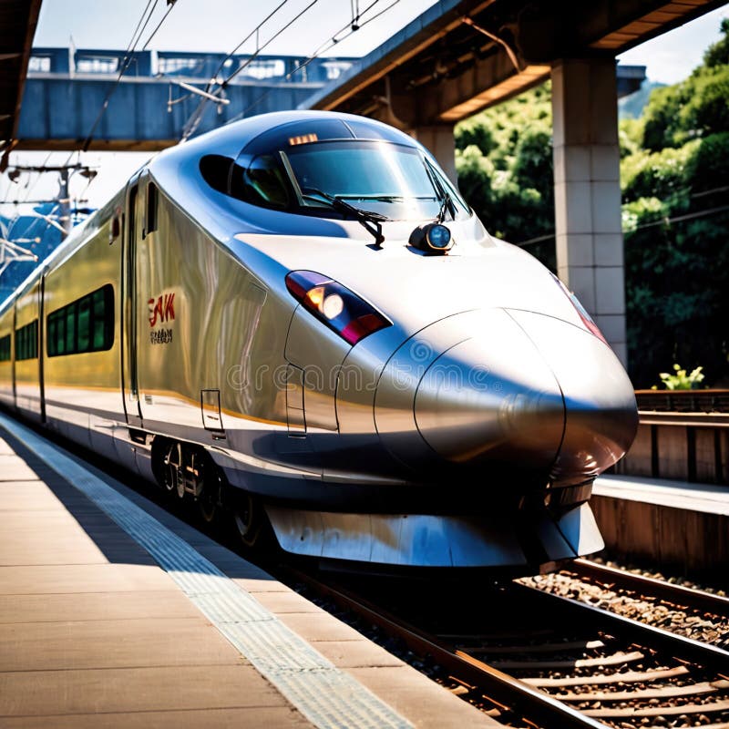 Tren de mare viteză pentru transport feroviar în comun vector illustration