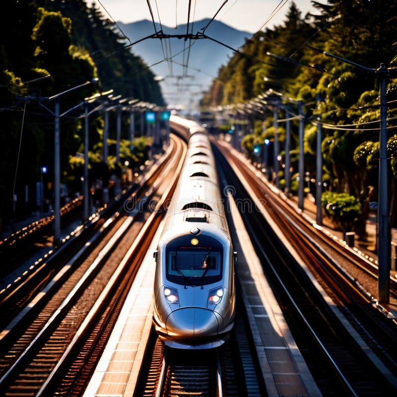 Tren de mare viteză pentru transport feroviar în comun. Fotografie transport feroviar de mare viteză în comun tranzit feroviar