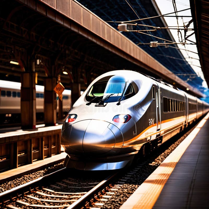 Tren de mare viteză pentru transport feroviar în comun stock illustration