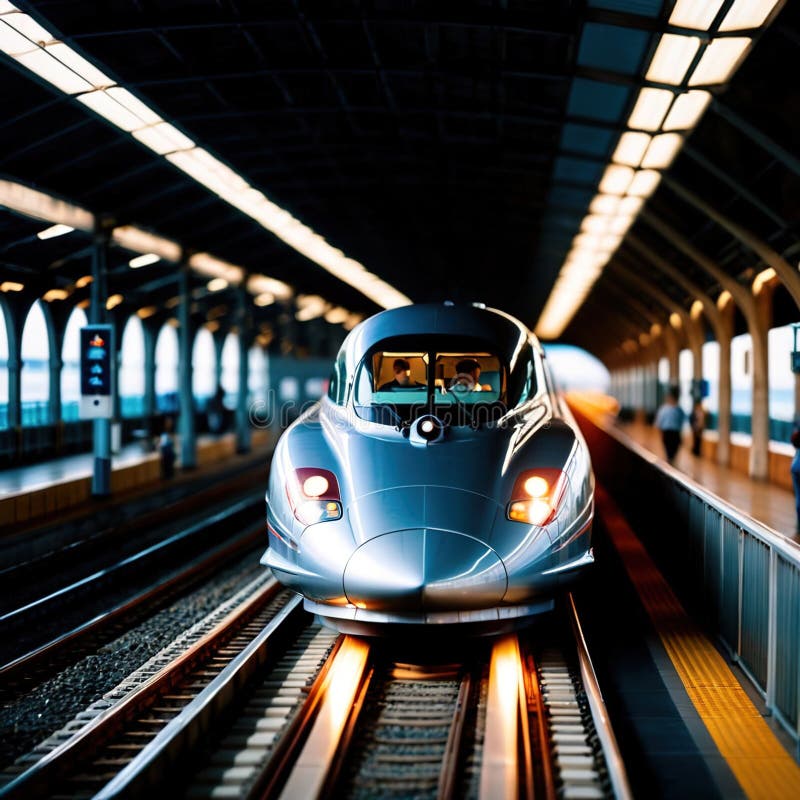 Tren de mare viteză pentru transport feroviar în comun royalty free illustration
