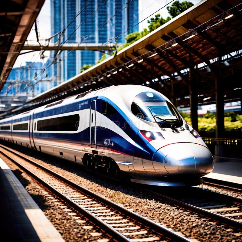 Tren de mare viteză pentru transport feroviar în comun stock illustration