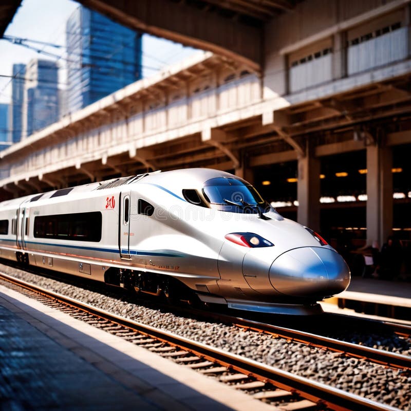 Tren de mare viteză pentru transport feroviar în comun stock illustration