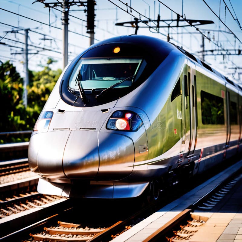 Tren de mare viteză pentru transport feroviar în comun royalty free illustration