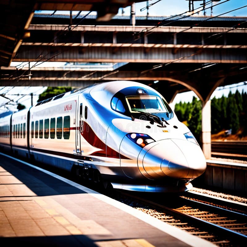 Tren de mare viteză pentru transport feroviar în comun stock illustration
