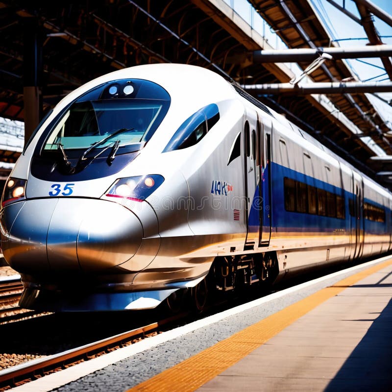 Tren de mare viteză pentru transport feroviar în comun vector illustration