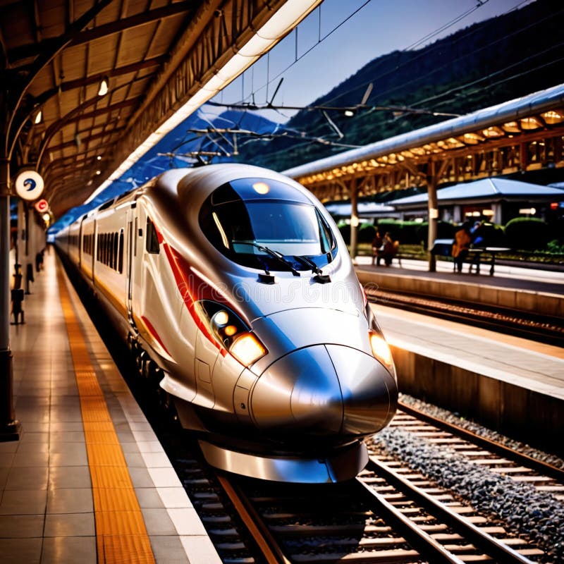 Tren de mare viteză pentru transport feroviar în comun vector illustration