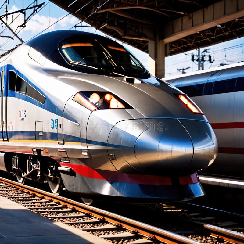 Tren de mare viteză pentru transport feroviar în comun stock illustration