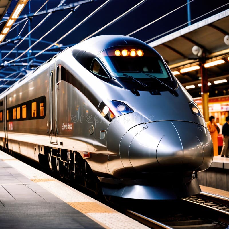Tren de mare viteză pentru transport feroviar în comun vector illustration