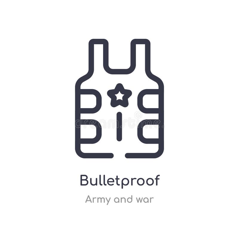 Linear Bulletproof Icon From Army And War Outline Collection. Thin Line ...