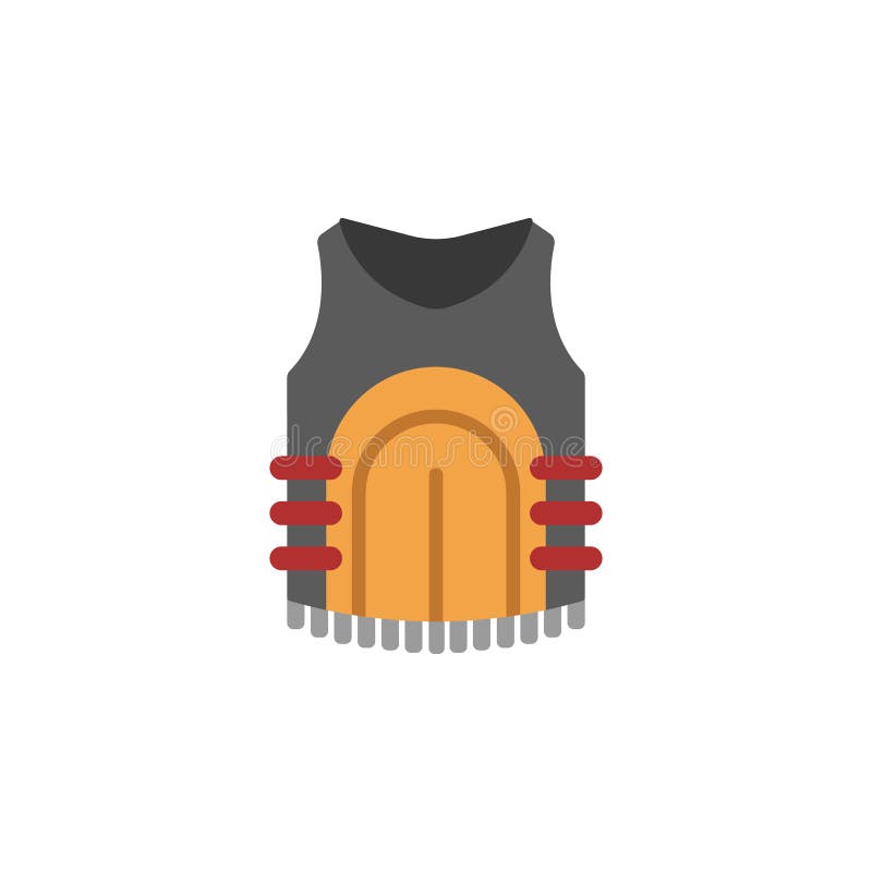 bulletproof vest doodle icon, vector color illustration, Stock vector