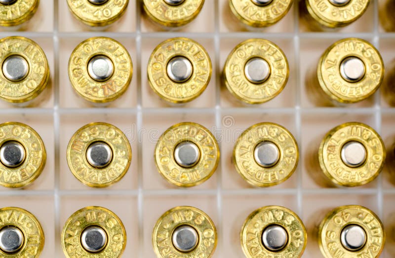 Box of bullets for an automatic pistol. Box of bullets for an automatic pistol