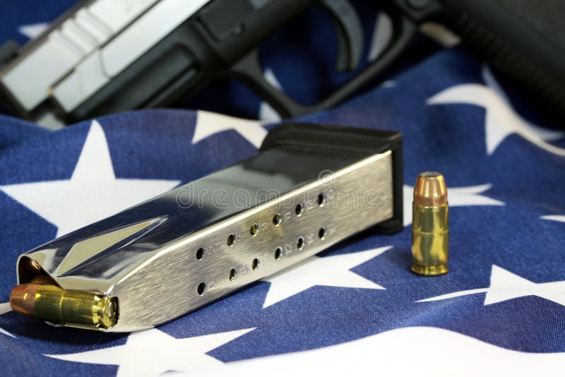 Bullets with Gun Clip Gun Rights Concept Stock Image Image of