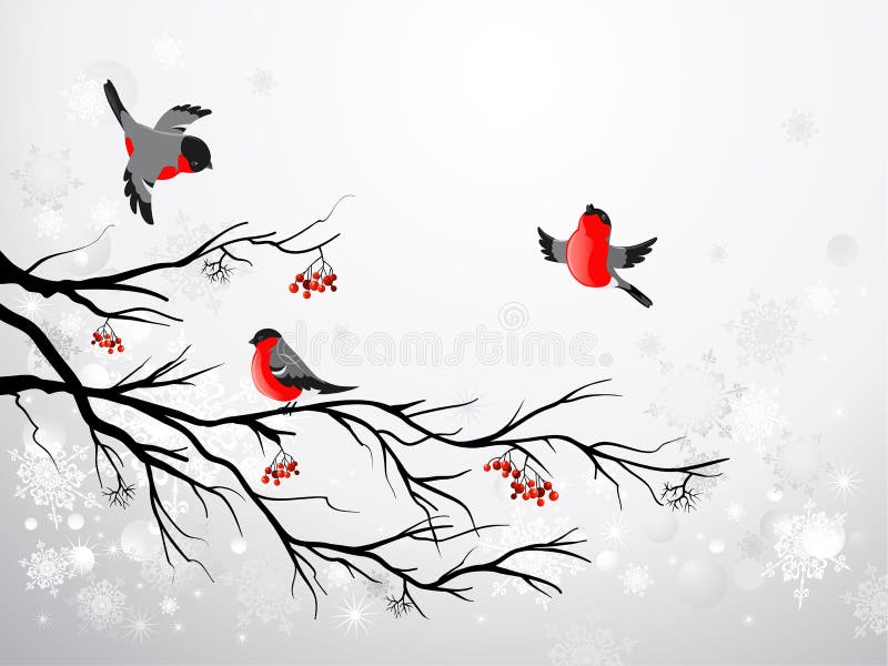 Bullfinch degli uccelli e della filiale royalty illustrazione gratis Bullfinch degli uccelli e della filiale royalty illustrazione gratis