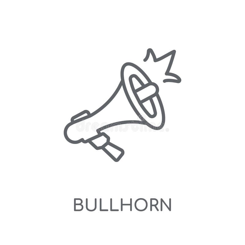 Bullhorn linear icon. Modern outline Bullhorn logo concept on wh stock illustration