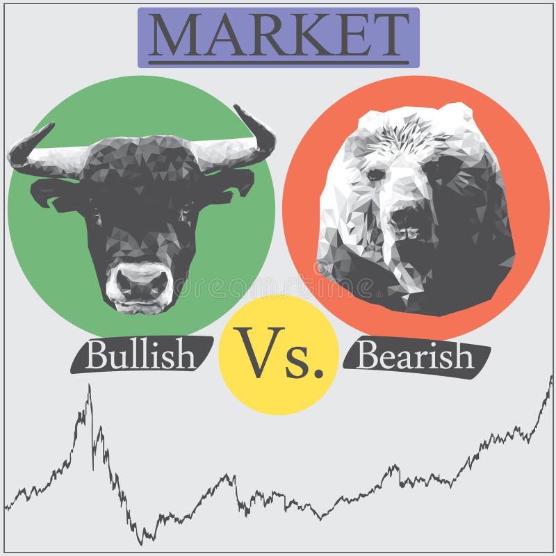 Bullish vs bearish stock vector. Illustration of background 56282813