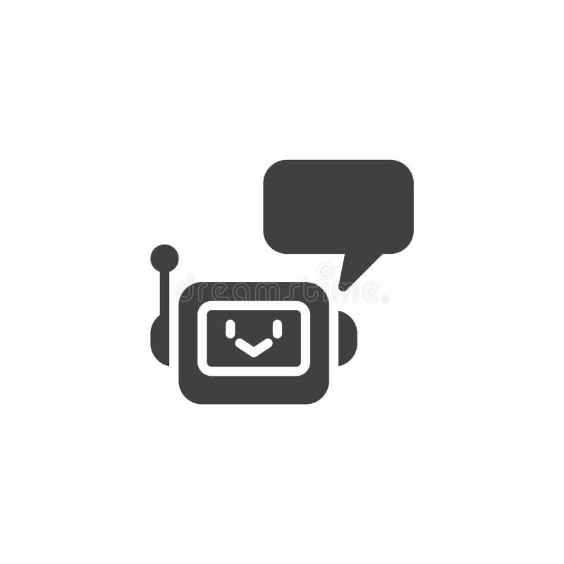 Bulă de chat cu o pictogramă vectorială robot stock illustration
