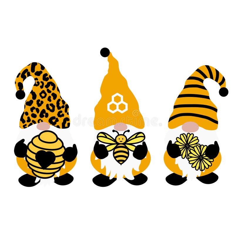 Bumble bee gnome cute cartoon yellow Royalty Free Vector