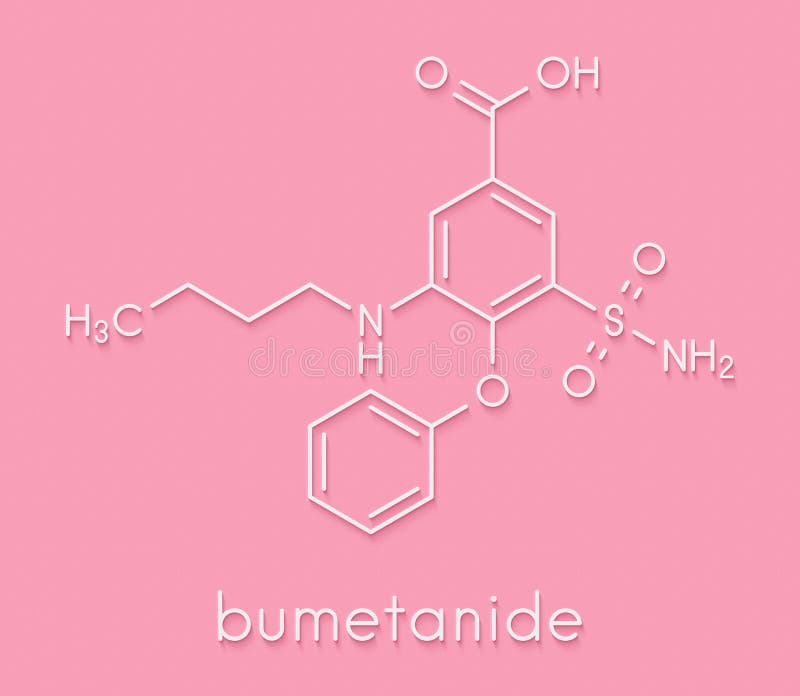 Bumetanide Heart Failure Drug Molecule. Loop Diuretic, Also Used for