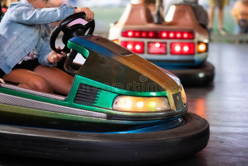 Bumper Cars Close Up People Having Fun Stock Image Image of lifestyle