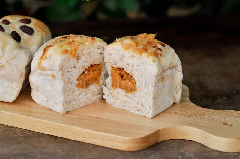 Bun or Bread with Pork Stuffed or Dried Pork Bread, Dried Shredded Pork