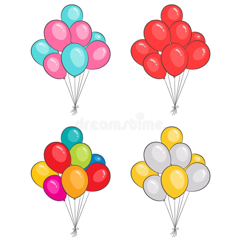 Colored party balloon tied with string 22069282 PNG, Balloon Strings 