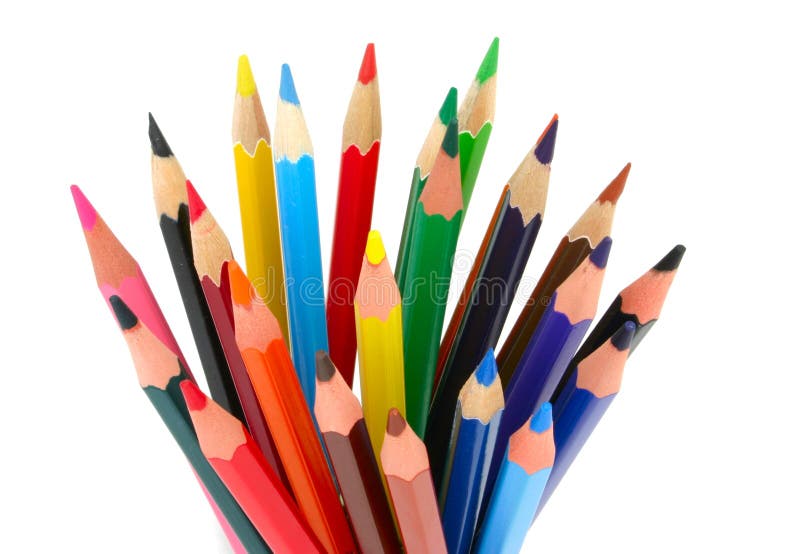 Buchet de creioane colorate royalty free stock photos