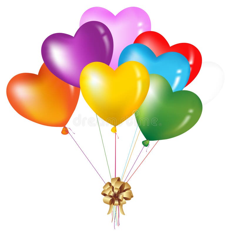 Assorted-color balloons illustration, Balloon Birthday , heart