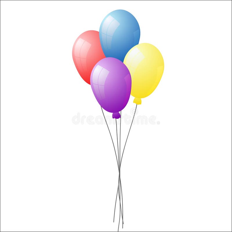 Bunch of colorful helium balloons isolated on transparent background. Vector illustration, eps 10 vector illustration Bunch of colorful helium balloons isolated on transparent background. Vector illustration, eps 10 vector illustration