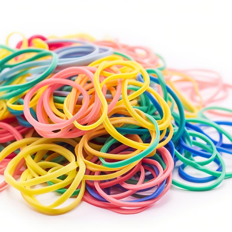 Premium Photo  Bunch of colorful multi color small rubber bands elastic  bands on a white background close up