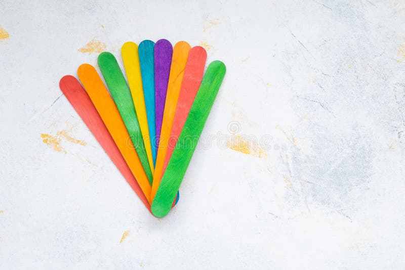 Bunch of Colorful Popsicle Sticks for Arts and Crafts Stock Photo - Image  of child, arts: 169654292
