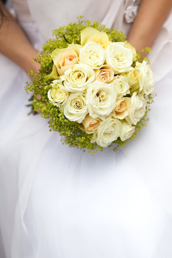 Bunch of Flowers in Hands of the Bride Stock Image Image of bunch, gift 44825787