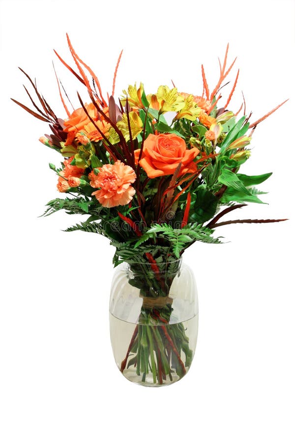 Bunch of flowers in vase stock image. Image of glass 22504259
