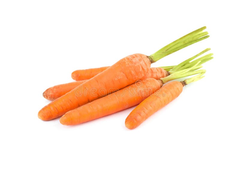 Bunch of fresh ripe carrots isolated