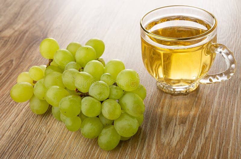Bunch of Grape, Cup of Grape Juice on Table Stock Image Image of