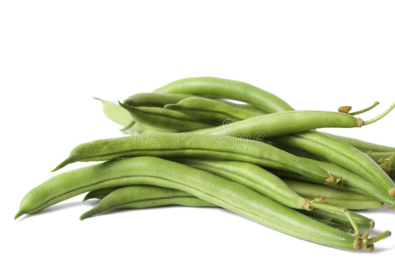 Bunch of green beans isolated on white