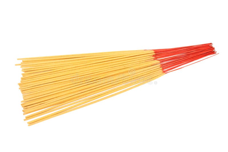 Bunch of Incense Sticks in a Brass Vessel Burning and Releasing